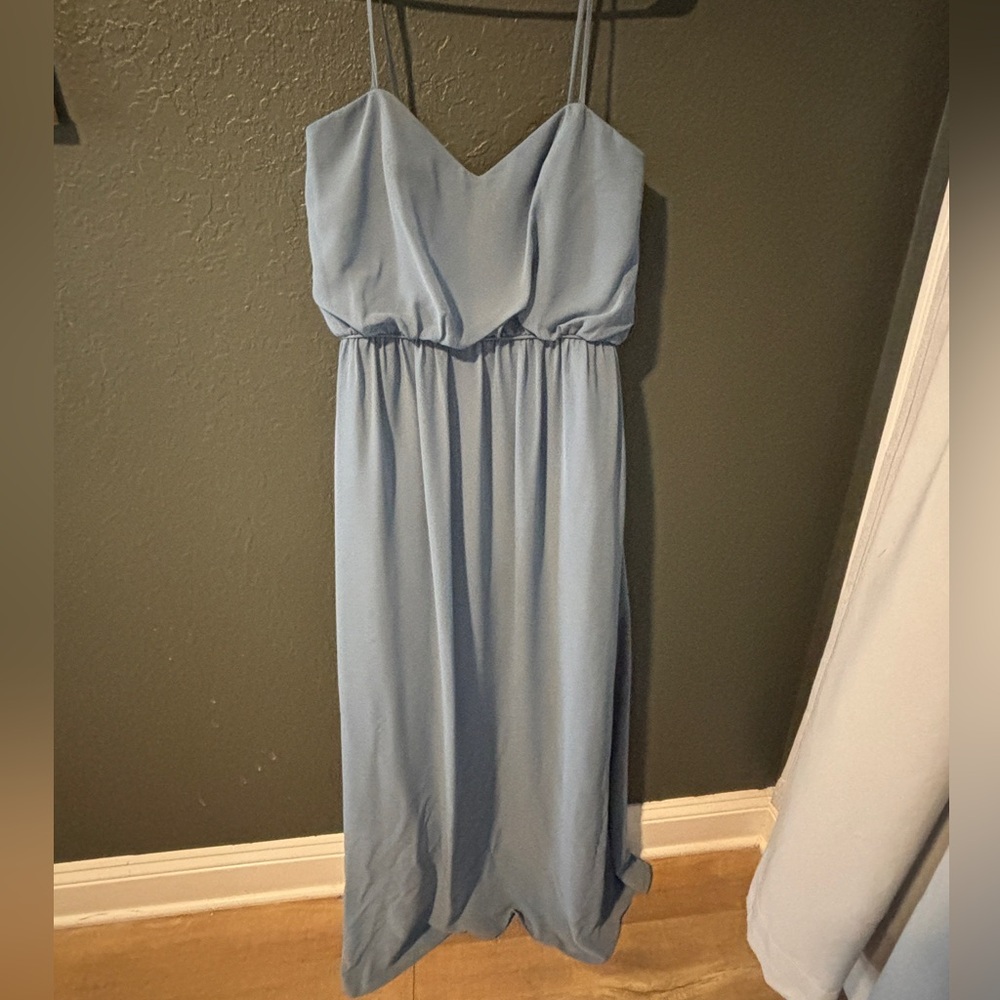 Alfred Angelo Blue Bridesmaid Spaghetti Strap Dress Size 4